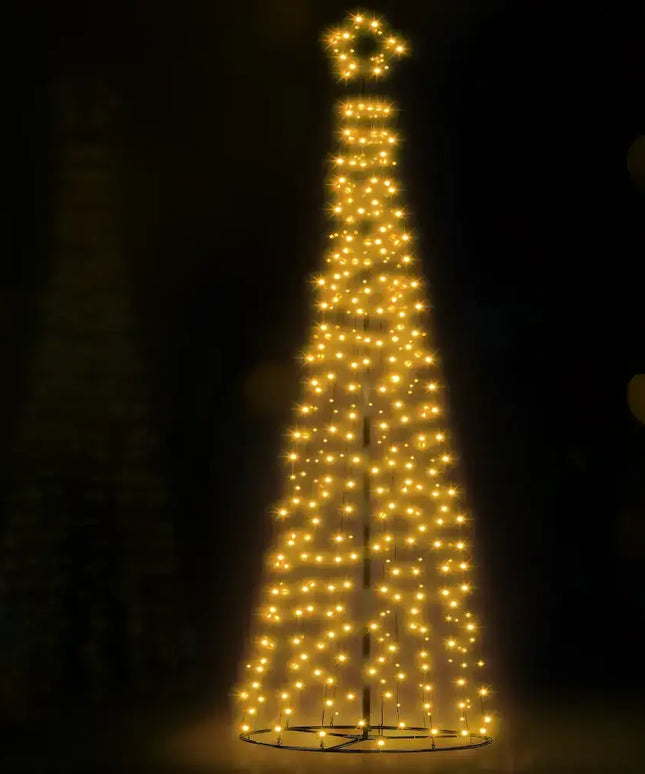 Illuminated 3.6M Christmas Tree LED Solar Warm White with Star at night