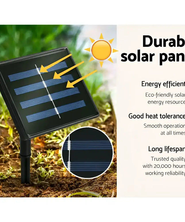 Durable solar panel with high energy efficiency heat tolerance and long lifespan for 3.6M Christmas Tree LED Solar Warm White