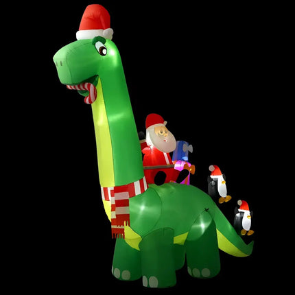 Inflatable Dinosaur with Santa and Penguins from 3.8M Giant Christmas Inflatable Decorations