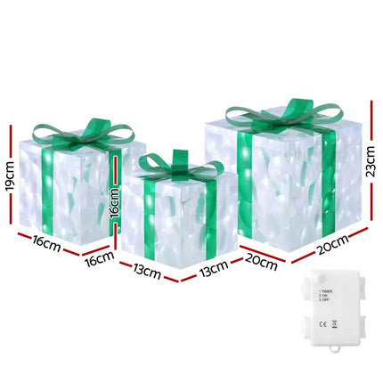 3 PCS Christmas Lights 70 LED Fairy Light Gift Box Jingle Jollys - Occasions > Christmas > Outdoor Decorations & Lights