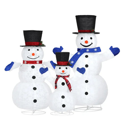 Decorative snowmen with LED fairy lights for holiday home decoration