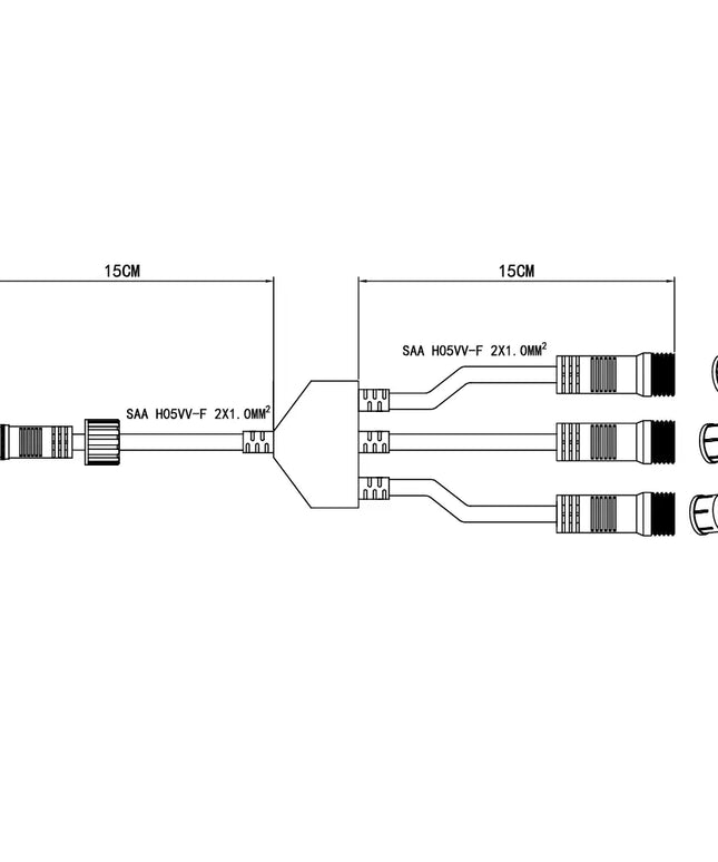 3 Way Festoon String Splitter - Home & Garden > Lighting > Outdoor Lights - Liquid LEDs
