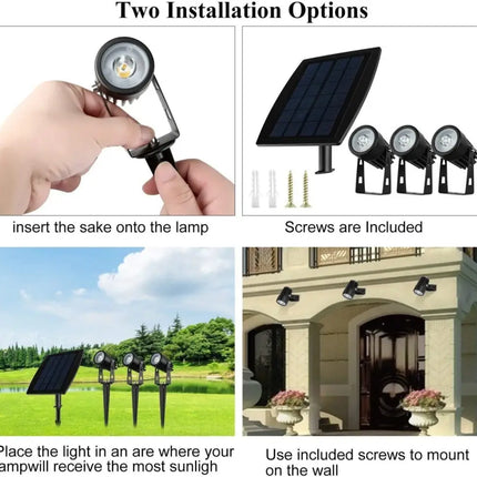 3 x LED Spotlights Powered Solar Garden Lights Outdoor Waterproof (Warm White) Dropli, Home & Garden > Garden Lights, 3-x-led-spotlights-powered-solar-garden-lights-outdoor-waterproof-warm-wh