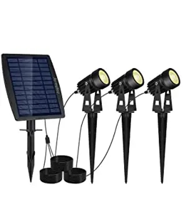 3 x LED Spotlights Powered Solar Garden Lights Outdoor Waterproof (Warm White) Dropli, Home & Garden > Garden Lights, 3-x-led-spotlights-powered-solar-garden-lights-outdoor-waterproof-warm-wh
