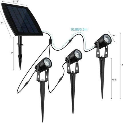 3 x LED Spotlights Powered Solar Garden Lights Outdoor Waterproof (Warm White) Dropli, Home & Garden > Garden Lights, 3-x-led-spotlights-powered-solar-garden-lights-outdoor-waterproof-warm-wh