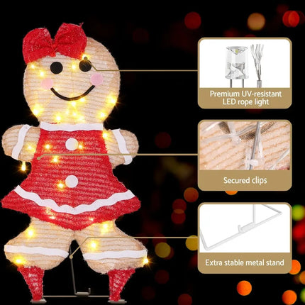 30 LED Christmas Lights Gingerbread Motif Fairy Light Decoration Jingle Jollys - Occasions > Christmas > Outdoor