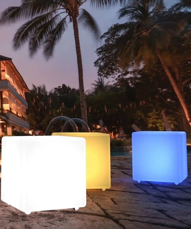 30CM OUTDOOR SOLAR CUBE RGB LED Light Solar & AC Charging W/ REMOTE CONTROL IP65 Dropli, Solar Garden, 30cm-outdoor-solar-cube-rgb-led-light-solar-ac-charging-w-remote-control-ip65