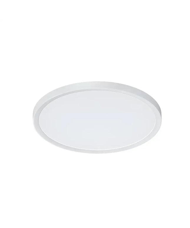 Round white ceiling light from the 31W Tri Colour Ultra-THIN LED Oyster Lamp 30cm