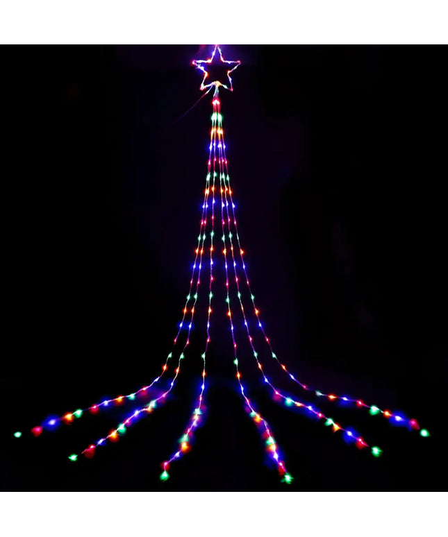 Star-topped cascading string lights from Jingle Jollys 320 LED 5M Christmas Solar Fairy Lights