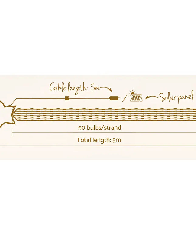 Solar-powered star-shaped LED string lights for festive decoration from Jingle Jollys