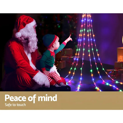 Festive Christmas light display on 320 LED 5M Solar String Fairy Light Jingle Jollys