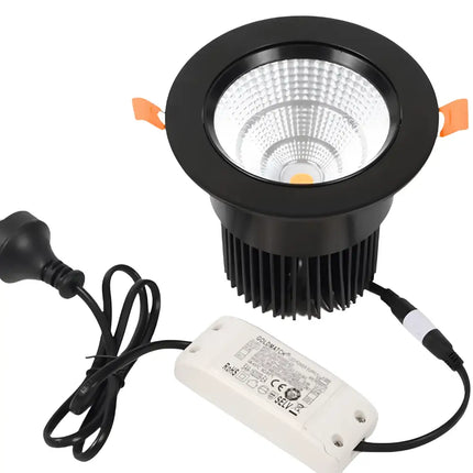 35W COB Tilt Tri Colour Dimmable LED Downlight 150mm cut out