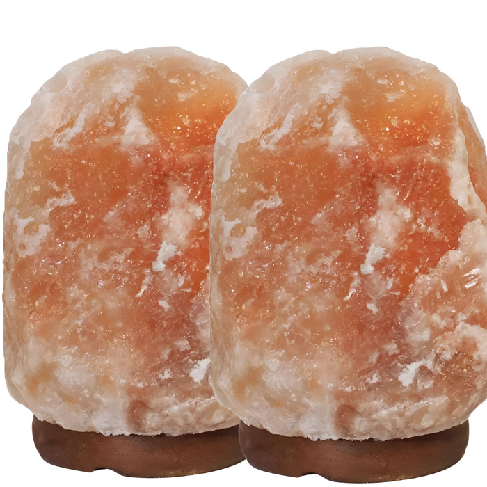 5-7kg Himalayan Salt Lamp on Timber Base | Twin Value Pack