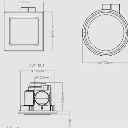 240mm Bathroom Exhaust Fan 3A, Heater and Exhaust, 3a-au-240mm-exhaust-fan