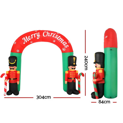 Inflatable Christmas archway with toy soldier figures from 3M Christmas Inflatable Archway Nutcracker Decorations