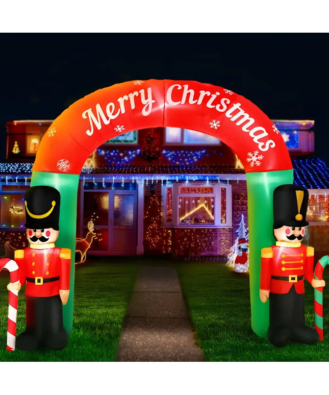 Inflatable Christmas archway with toy soldiers from 3M Christmas Inflatable Archway Nutcracker Decorations