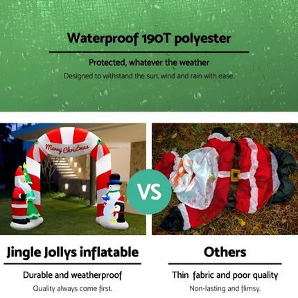 3M Christmas Inflatable Archway with Santa Xmas Decor LED Dropli, Occasions > Lights, jingle-jollys-3m-christmas-inflatable-archway-with-santa-xmas-decor-led