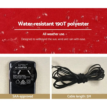 Water-resistant polyester material with SAA-approved AC adapter and 5M cable for outdoor Christmas decorations
