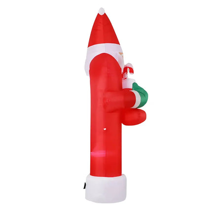 Inflatable Santa Claus decoration with lights for outdoor Christmas festive display