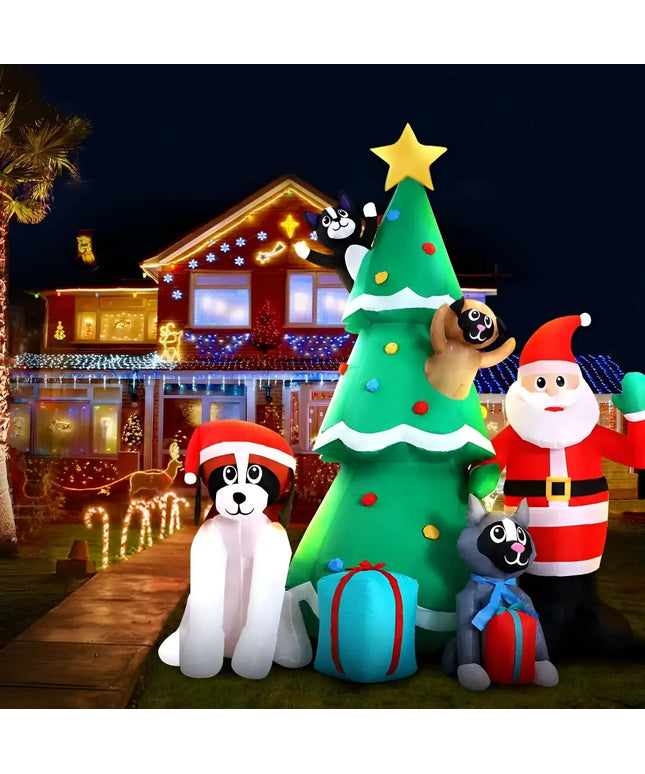 3M Inflatable Christmas Tree Santa Lights Outdoor Decorations Dropli, Occasions > Christmas, jingle-jollys-3m-inflatable-christmas-tree-santa-lights-outdoor-decorations