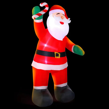 Inflatable Santa Claus figure illuminated for Christmas holiday decoration