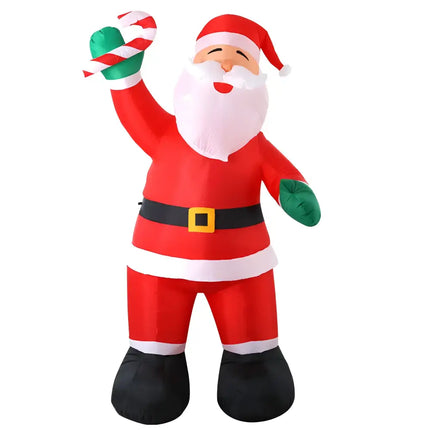 Inflatable Santa Claus holding a candy cane from the 3M Giant Inflatable Santa Christmas Decoration