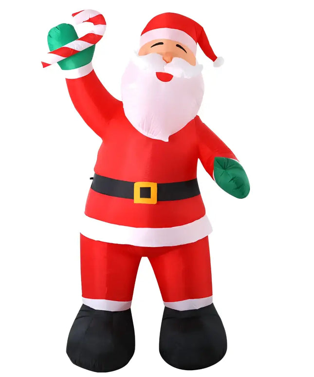 Inflatable Santa Claus holding a candy cane from the 3M Giant Inflatable Santa Christmas Decoration