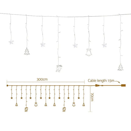 3M Icicle 138 Warm White LED Christmas Lights - Occasions > Christmas > Outdoor Decorations & Lights