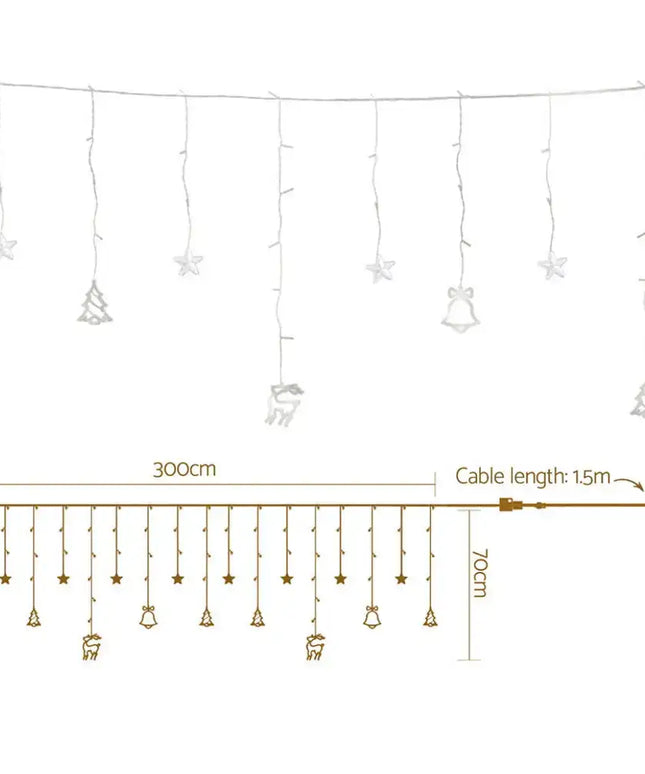 3M Icicle 138 Warm White LED Christmas Lights - Occasions > Christmas > Outdoor Decorations & Lights