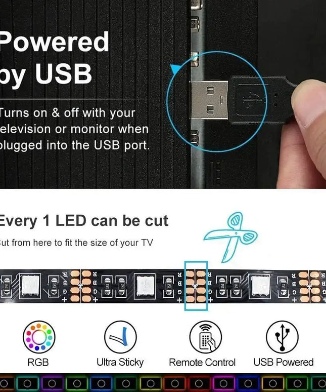 3M LED Strip Lights Rope Light for TV, Gaming and Computer (Lights Strip App with Remote Control) Dropli, Electronics > Computer Accessories, 3m-led-strip-lights-rope-light-for-tv-gaming-and-