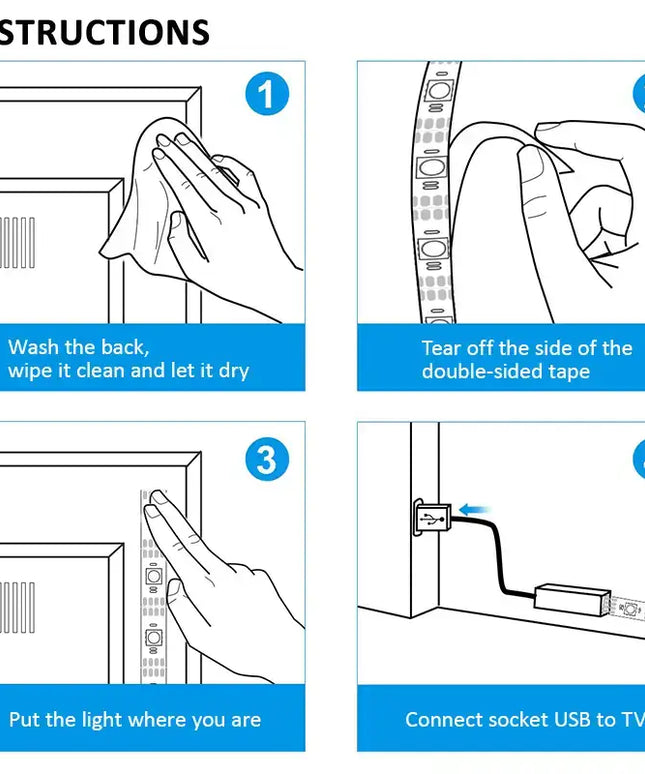 3M RGB LED Strip Lights IP65 Waterproof 5050 300LEDs 12V USB Bluetooth Gift - Occasions > Party Lights > Coloured Lights