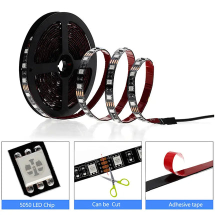 3M RGB LED Strip Lights IP65 Waterproof 5050 300LEDs 12V USB Bluetooth Gift - Occasions > Party Lights > Coloured Lights