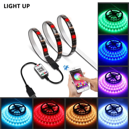 3M RGB LED Strip Lights IP65 Waterproof 5050 300LEDs 12V USB Bluetooth Gift - Occasions > Party Lights > Coloured Lights