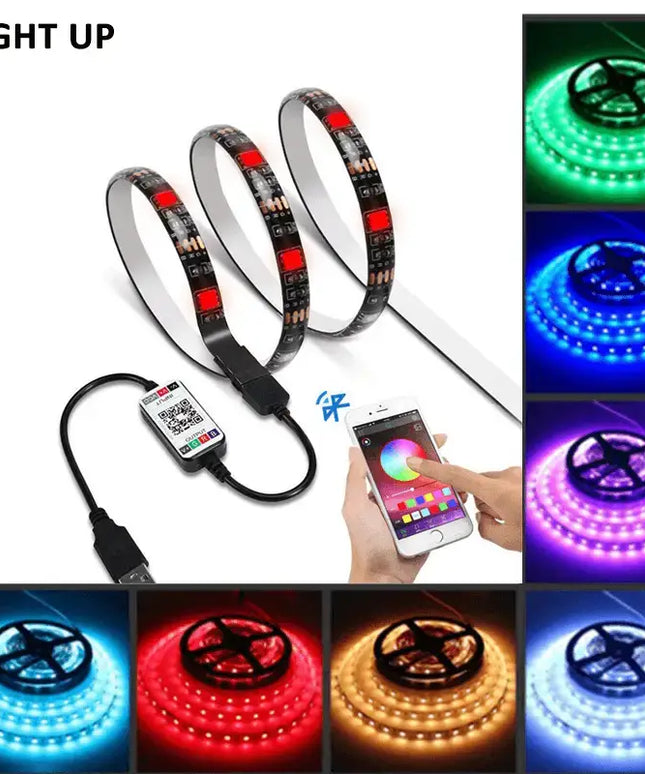 3M RGB LED Strip Lights IP65 Waterproof 5050 300LEDs 12V USB Bluetooth Gift - Occasions > Party Lights > Coloured Lights