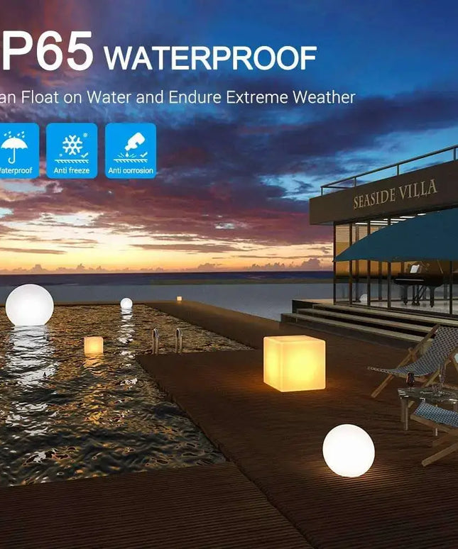 40CM OUTDOOR SOLAR CUBE RGB LED Light Solar Charging IP65 Dropli, Solar Garden, 40cm-outdoor-solar-cube-rgb-led-light-solar-charging-ip65