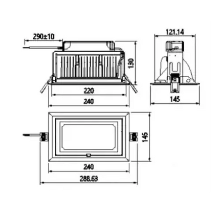 Infinite 113 40W Tri-Colour Selectable LED Rectangular Shoplighter-Commercial-COPY