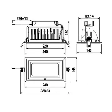 Infinite 113 40W Tri-Colour Selectable LED Rectangular Shoplighter-Commercial-COPY