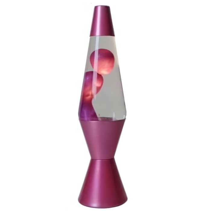 Lava Lamp Diamond Motion 37cm Tall | Metallic Pink