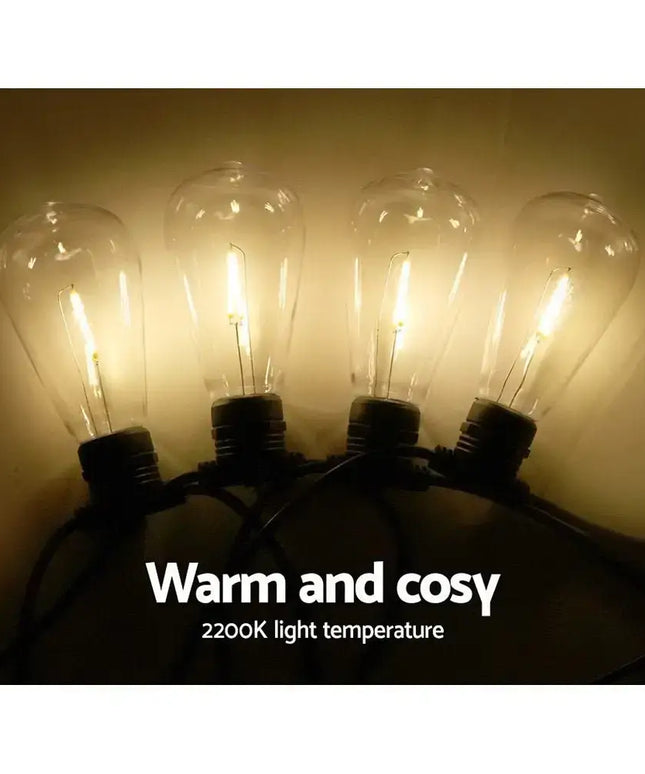 41m LED Festoon String Lights 40 ST64 Bulbs Plug in Kit Dropli, Occasions > Lights, jingle-jollys-41m-led-festoon-string-lights-40-bulbs-kits-wedding-party-christmas-st64