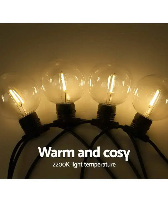 41m LED Festoon String Lights 40 G80 Bulbs Plug in Kit Dropli, Occasions > Lights, jingle-jollys-41m-led-festoon-string-lights-40-bulbs-kits-wedding-party-christmas-g80