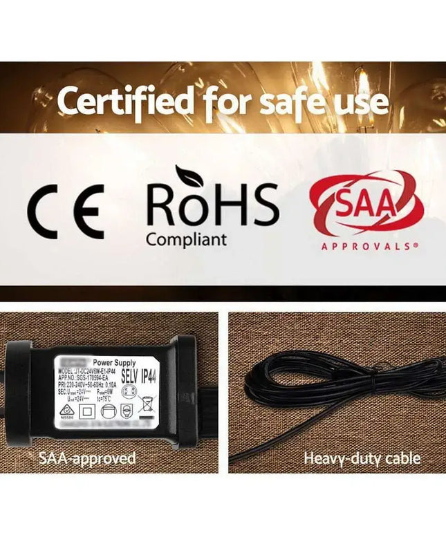 41m LED Festoon String Lights 40 ST64 Bulbs Plug in Kit Dropli, Occasions > Lights, jingle-jollys-41m-led-festoon-string-lights-40-bulbs-kits-wedding-party-christmas-st64