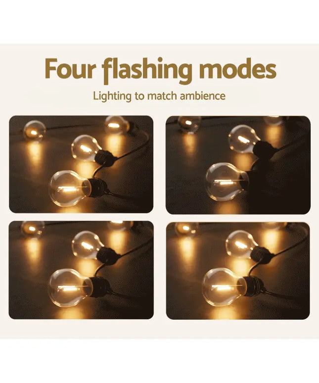 41m Black Solar Festoon String Lights with 40 Bulb Plug in Kit - Occasions > Christmas > Outdoor Decorations & Lights