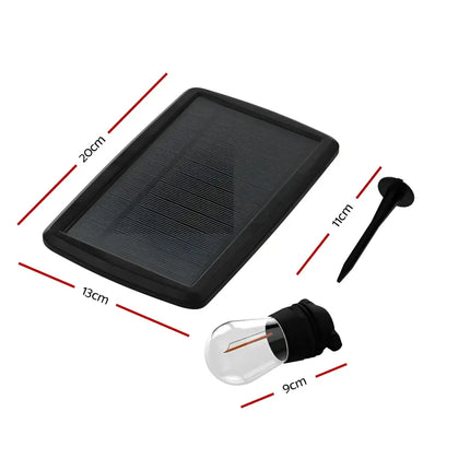 Solar panel lightbulb and ground stake for 41m Black Solar Festoon String Lights