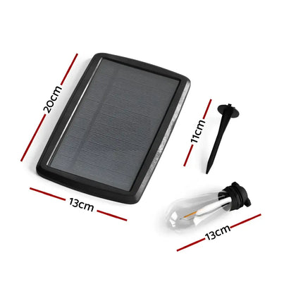 Solar-powered garden light set with panel stake and bulb for festive outdoor illumination