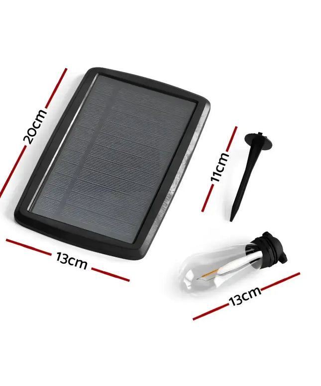 Solar-powered garden light set with panel stake and bulb for festive outdoor illumination