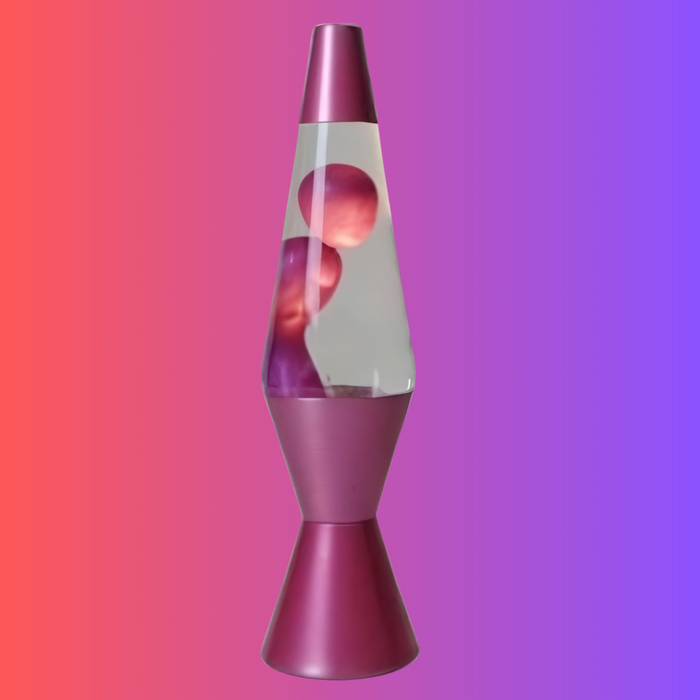 Lava Lamp Diamond Motion 37cm Tall | Metallic Pink