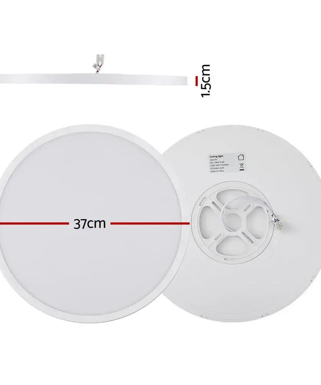 42W Tri Colour Ultra-THIN LED Oyster Lamp 40cm - Home & Garden > Lighting > Ceiling Lights