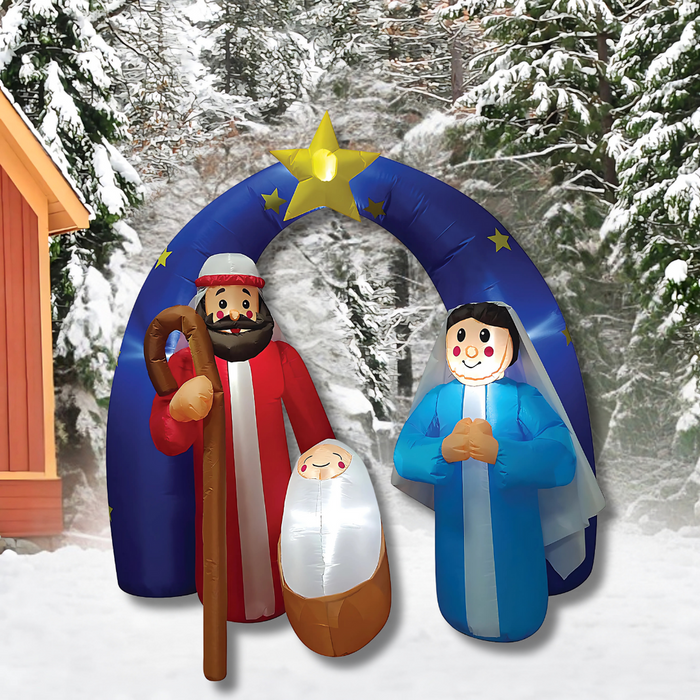 1.8M Christmas Inflatable Nativity Sence with LED Lights