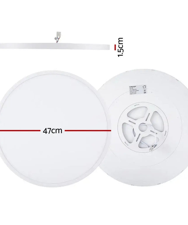 46W Tri Colour Ultra-THIN LED Oyster Lamp 50cm - Home & Garden > Lighting > Ceiling Lights