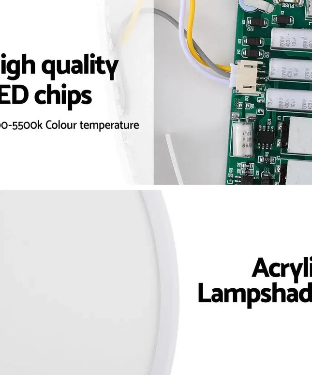 46W Tri Colour Ultra-THIN LED Oyster Lamp 50cm - Home & Garden > Lighting > Ceiling Lights